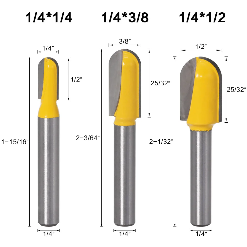 1 قطعة 1/4 "6.35 مللي متر عرقوب طحن القاطع الخشب نحت مستدير الأنف بت 90 درجة V-Groove راوتر بت مجموعة الأساسية مربع لأعمال النجارة