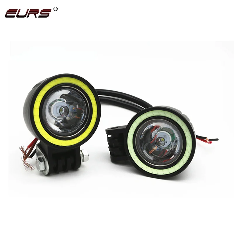 1X LED Motorcycle headlamp Driving Daytime Off road Led Light Car headlights 1000lm LED Angel Eyes fog lamp Worklight 12V 24V