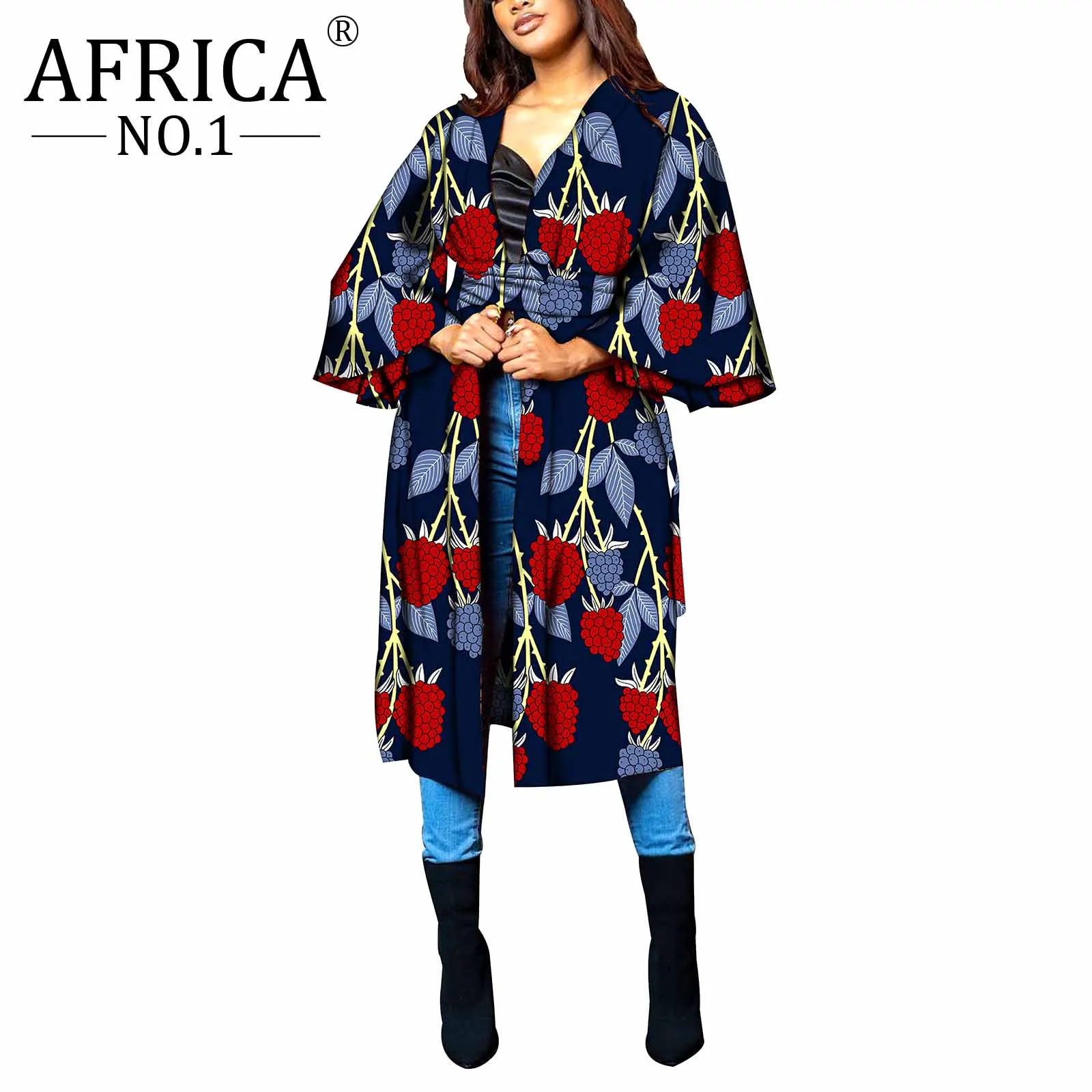 Abbigliamento africano per donna giacca a vento Dashiki in puro cotone floreale elegante giacca in cera colorata girare verso il basso colletto Design Casual