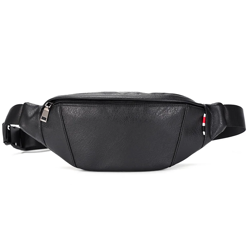 Man Leather Waist Packs Travel Fanny Pack For Men Water proof Pu Waist Bag Male Belt Bag Multifunction Chest Bag