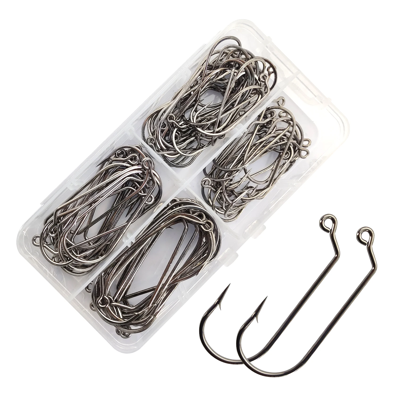 

100pcs Eupheng EP- 32786 120 Degree High Carbon Steel Jig Lure Fishing Hooks Black Nickle Color Fishing Hook