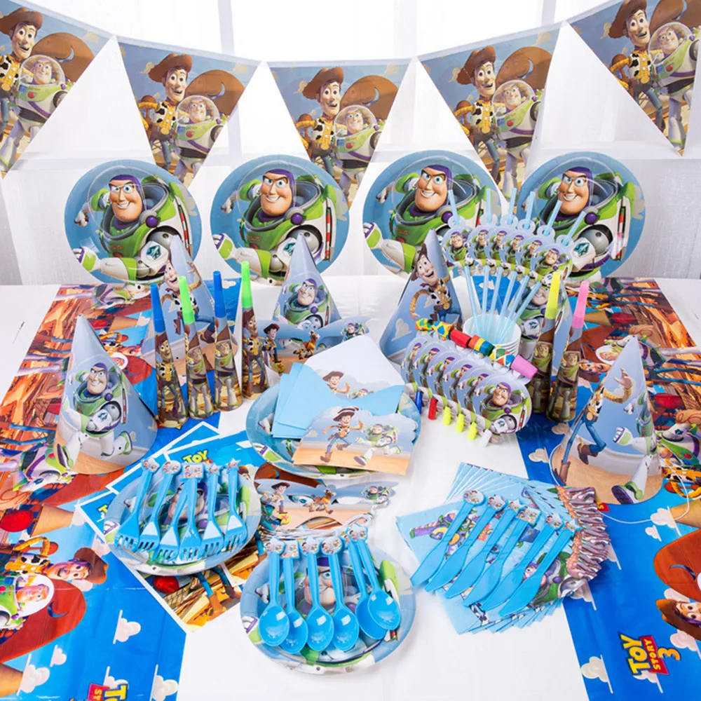 Birthday Disney Toy story Party Supplies toy story Happy Birthday Cup Plates foil Balloons cupcake topper toy story Party Decor