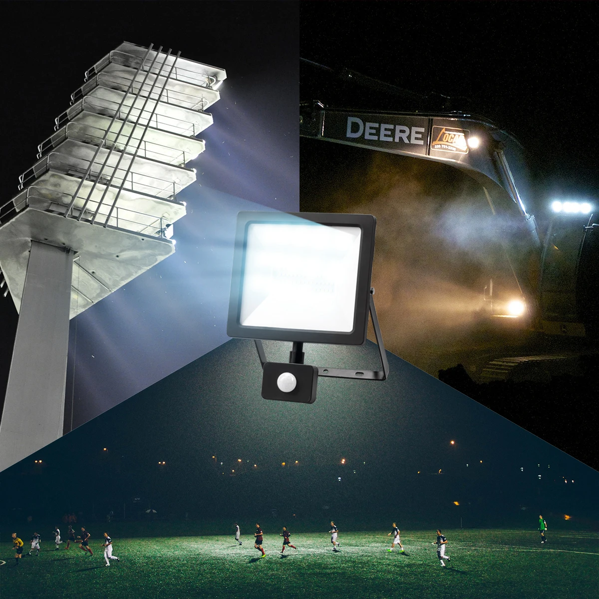 50w! Led Motion Sensor Floodlight Induction Style Ip65 Cold White Light 6000k Human Body Induction Water Proof Lamp