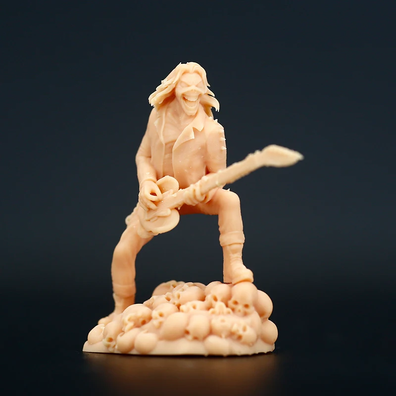 

1/64 Crazy Guitarist Heavy Metal Music Human Skeleton Miniature Sand Table Villain Scene White Need To Be Colored By Yourself