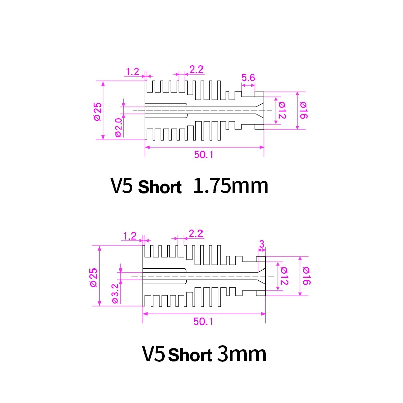 E3D V6 V5 Heat sink Direct 1.75mm 3.0mm Filament Bowden For V6 J-head Wade Extruder Radiator 3D Printer Parts Remote Heat sink