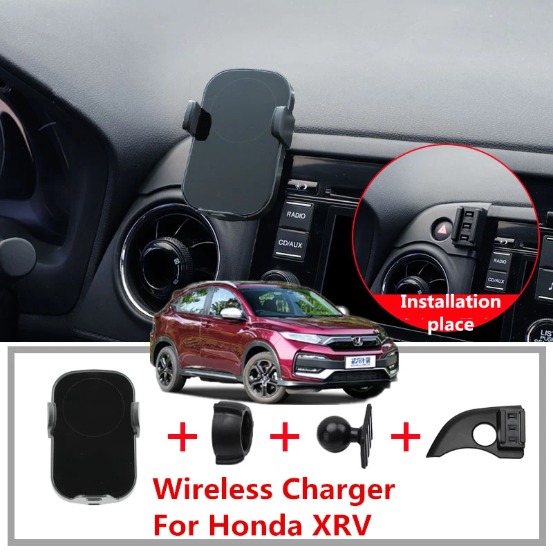 Wireless Charger 360 Rotate Air Vent Mount Car Mobile Phone Holder Stand For Honda XRV  GPS Mount Support For iPhone 11  HUAWEI