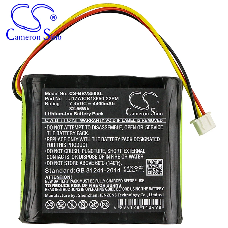 CameronSino بطارية ل Braven 850 BRV-HD يناسب Braven AE18650CM1-22-2P2S J177/ICR18650-22PM المتكلم بطارية 4400mAh 7.40V ليثيوم أيون