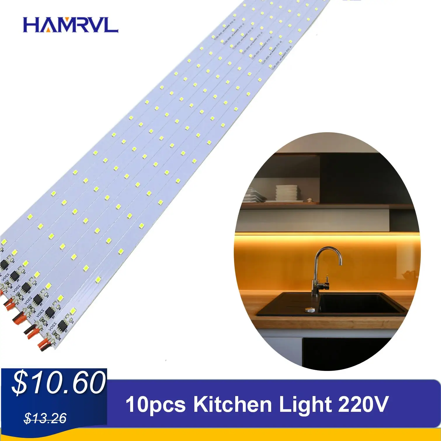 Clearance 10pcs Kitchen Light 220V LED Bar 30cm LED Rigid Strip Driverless Aluminum Profile Under Closet Lights Factory Industry