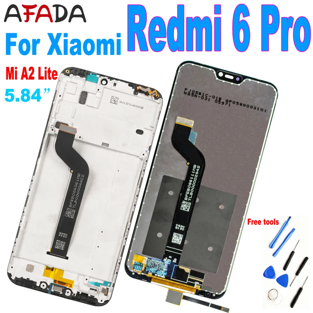 

Новый ЖК-дисплей 5,84 дюйма для Xiaomi Mi A2 Lite, сменный ЖК-экран для Redmi 6 Pro, Замена ЖК-экрана