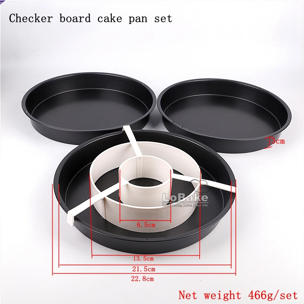 Nonstick round aluminium checker board cake pan set mousse cake baking bread cheese pudding jelly mould for DIY bakery supplies