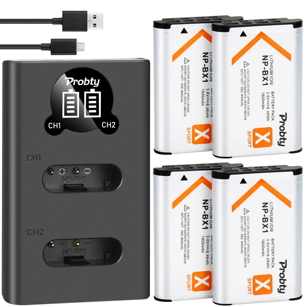 1800mAh dla Sony NP BX1 NP-BX1 bateria + ładowarka do Sony DSC-RX100 X3000 IV HX300 WX300 HDR-AS15 X3000R MV1 AS30V HDR-AS300