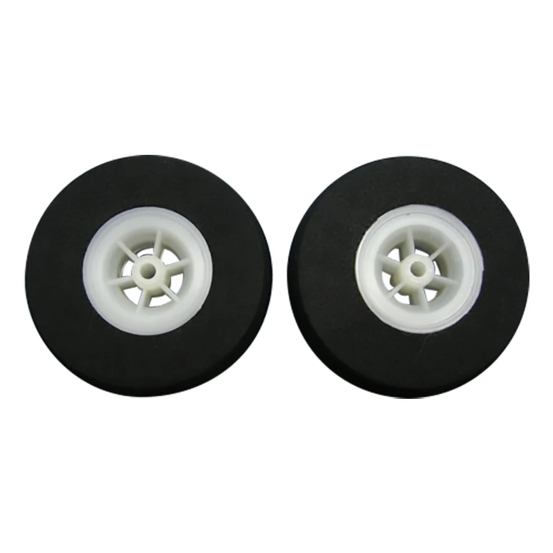 2 Pcs  Landing Gear Light Sponge Wheels Nylon Hub Color White Dia 25mm-75mm For RC Aircraft Model Replacement Parts