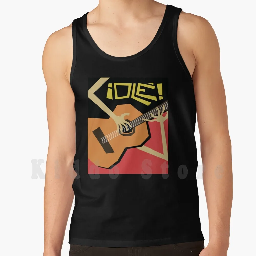 Flamenco Guitar Tank Tops Vest 100% Cotton Flamenco Guitar Flamenco Guitar Spanish Guitar Ole