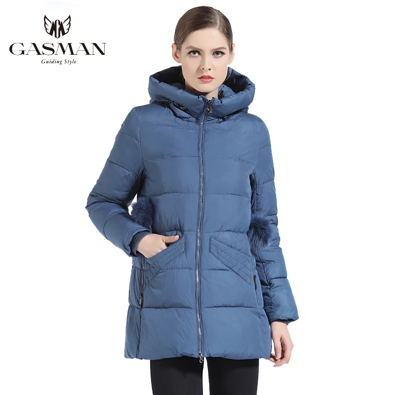 GASMAN Blue Winter Thick Jacket For Women Coat Hooded Fashion Down Jacket Brand Overcoat Female Spring Parka Warm Bio Coat 18833