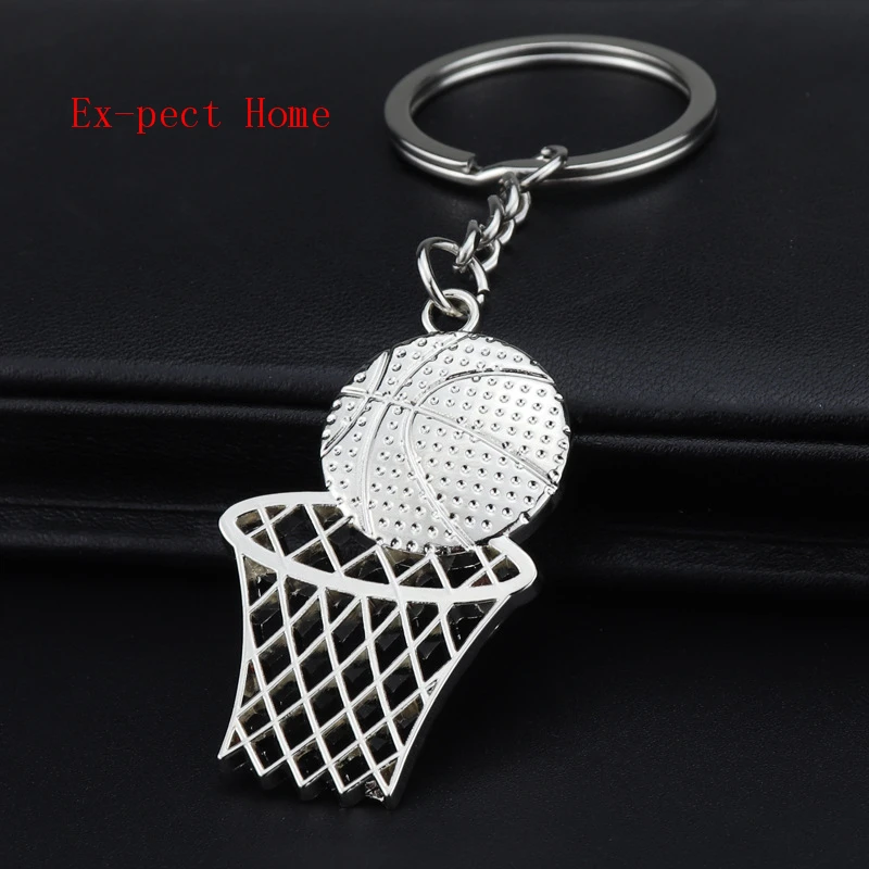 FREE SHIPPING BY DHL 100pcs/lot 2020 New Metal Basketball Keychains Zinc Alloy Basketball Three Point Shot Keyrings Sports Gifts