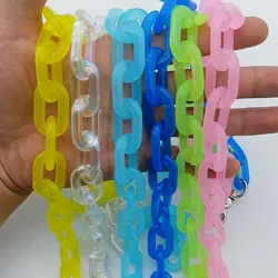 FishSheep Fashion Neon Color Acrylic Chain Necklace For Men Women Harajuku Punk Resin Big Choker Necklace 2020 Fashion Jewelry