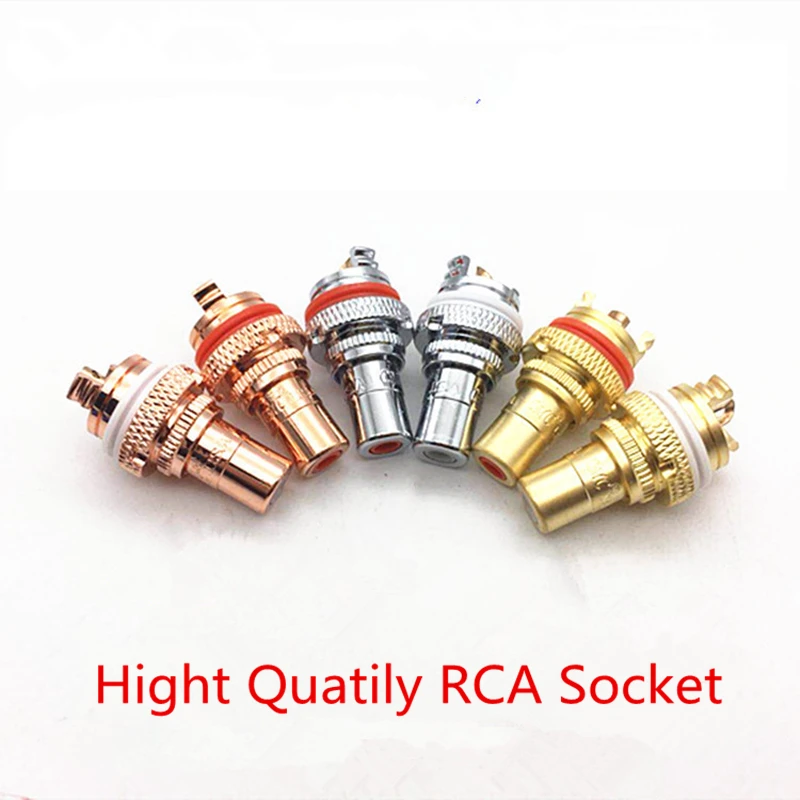 

12Pcs/lot High Quality CMC Copper Gold plated RCA Female Plug Socket Terminal Jack Socket AV Audio Video Connector Adapter