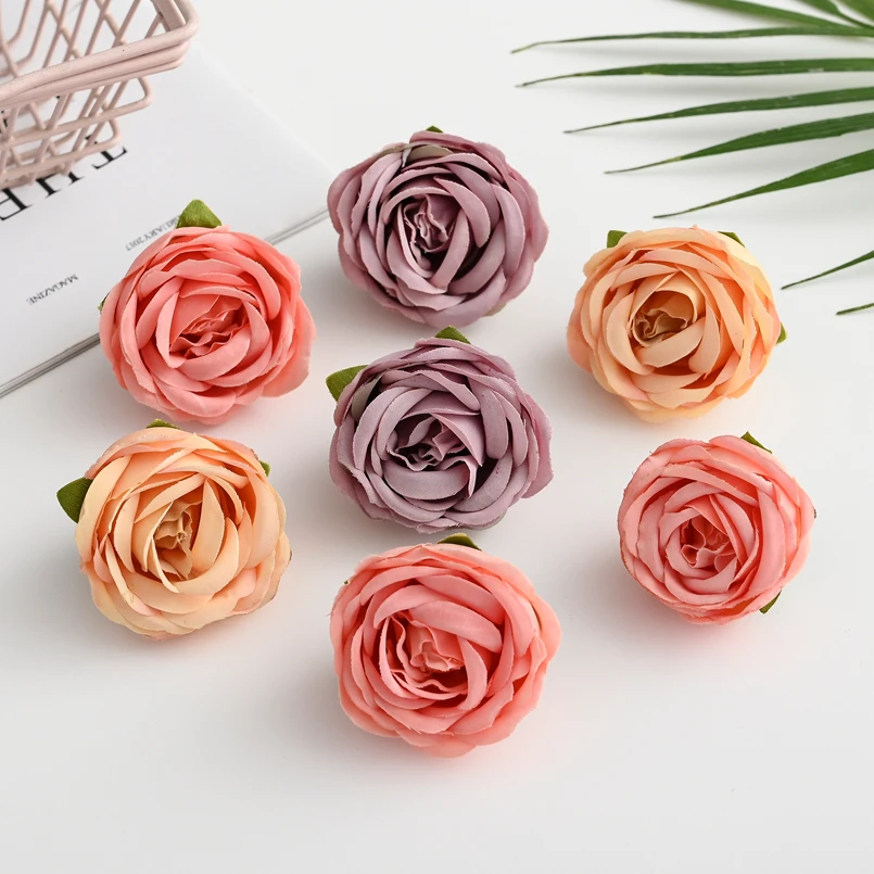 10 Stück Künstliche Blumen aus Seide, Teeknospen, Rosenköpfe, Valentinstag-Girlande, Scrapbooking, Heimdekoration, Hochzeitsdekoration, DIY-Geschenkbox – Detail 2