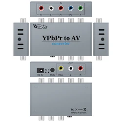 YPBPR na CVBS konwerter wideo 1080P Audio wideo komponent do AV Adapter dla projektor telewizyjny Monitor konwertery