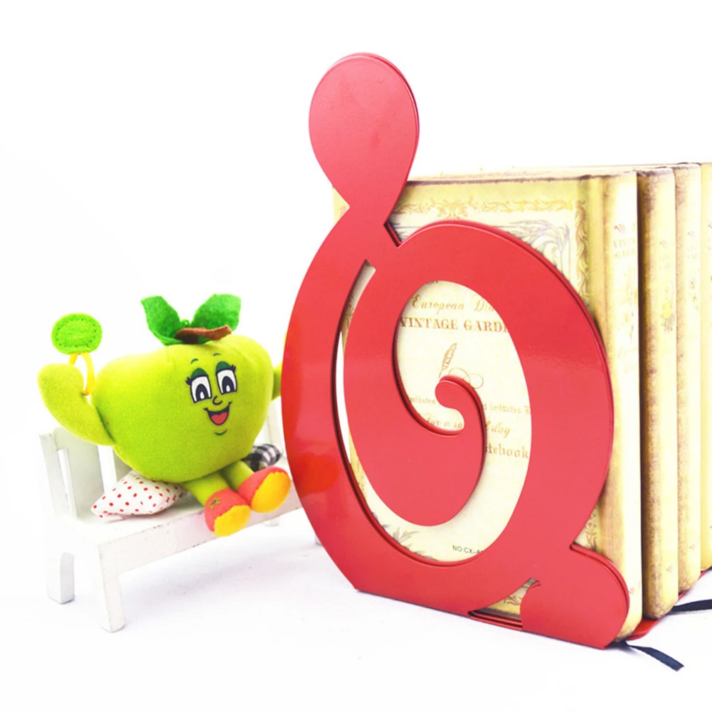 2Pcs Musical Book Holder High Note Shape Book Stand Bookend Red Black Bookshelf porte livre sur pied органайзер для канцелярии