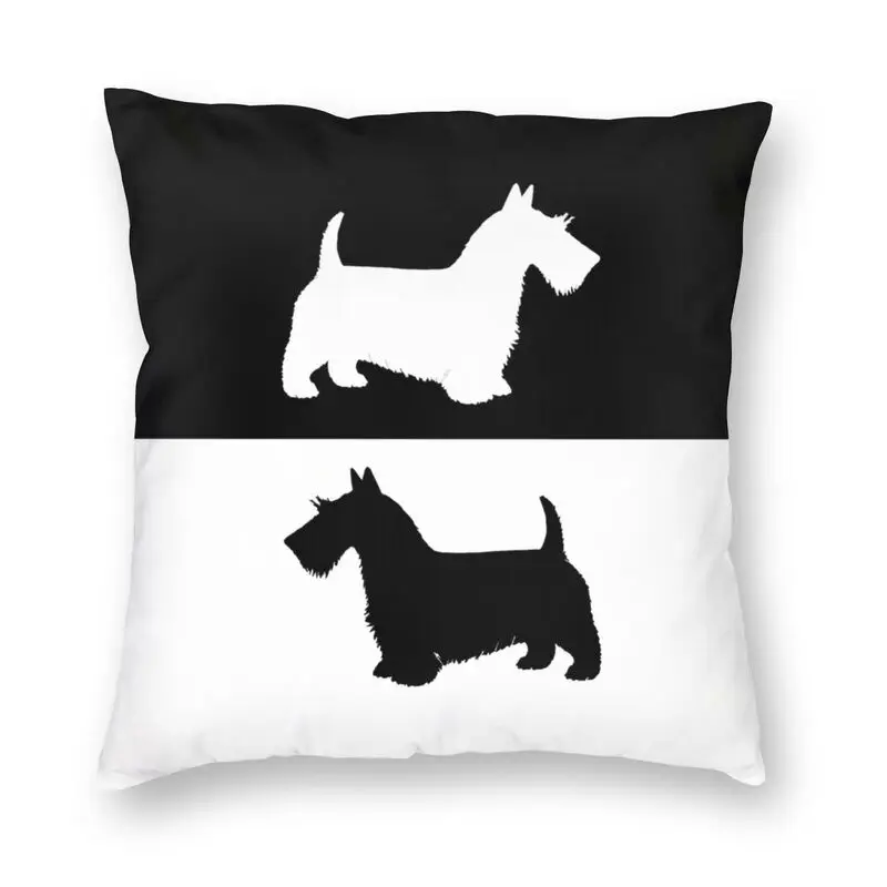 Luxury Scottish Terrier Throw Pillow Case Home Decorative Custom Scottie Dog Cushion Cover 40x40 Pillowcover for Sofa