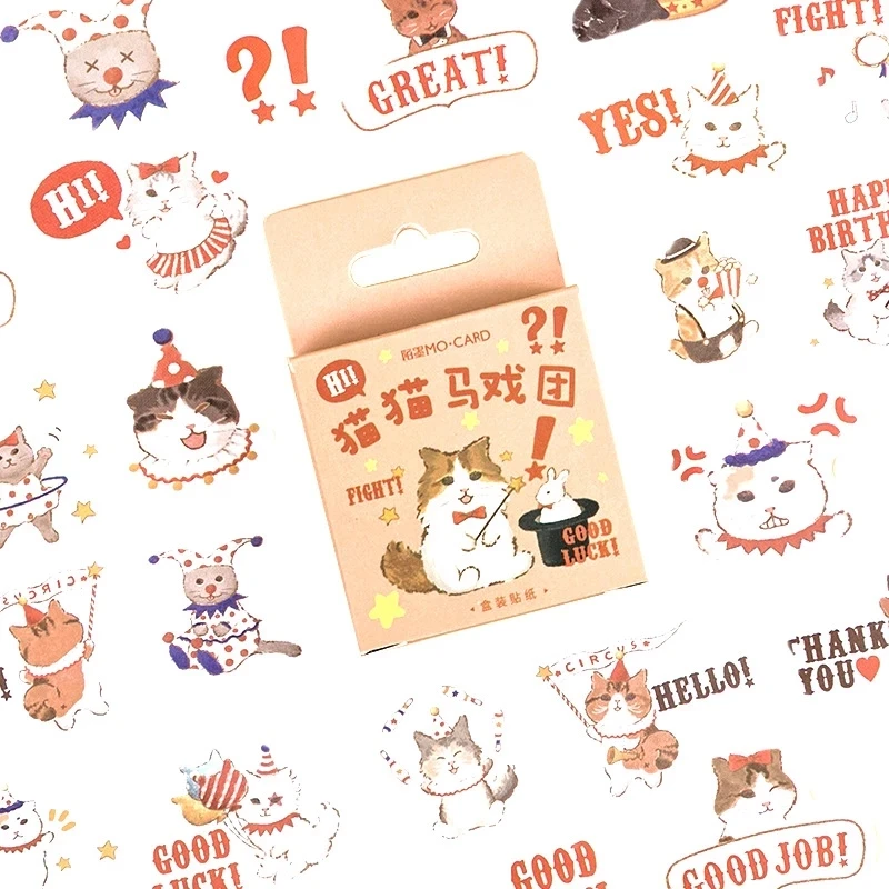 Kawaii Cat Collection Paper, Mini Japanese, Cute Box, Stickers Set, Scrapbooking, Flakes Journal, Staacquering