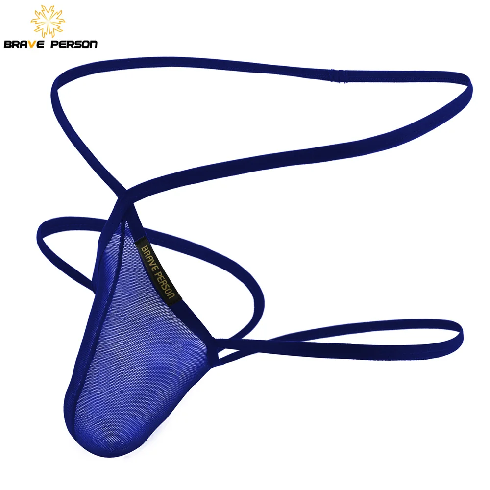 BRAVE PERSON Sexy Transparent Men\'s Briefs Thongs Jockstrap Penis Pouch Mesh Breathable Underwear Men Low-waist Gay G-string