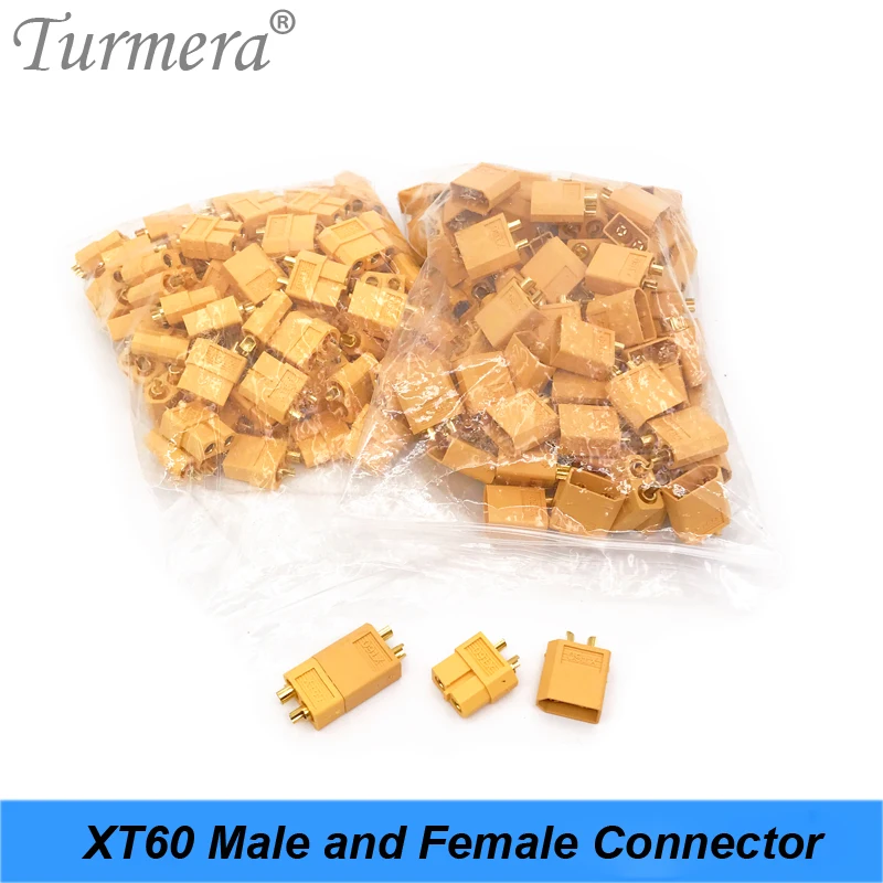 Turmera 100Pairs XT60 Connector Male Female Bullet Plugs For RC Lipo Battery E-Bike E-cooter Battery Diy Use  Wholesale Dropship