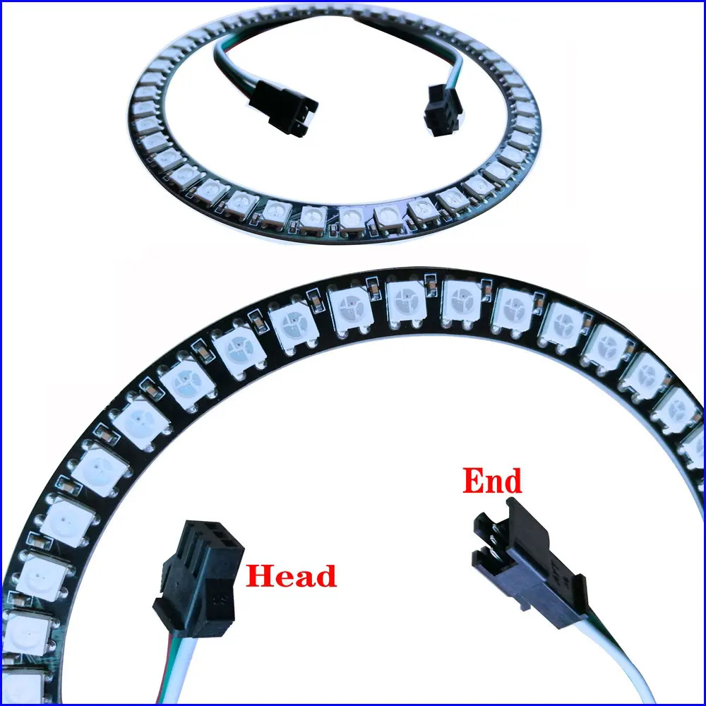 WS2812B 8/16/24/35/45LED Light Ring 21Key Controller Kit WS2812 IC Individually Addressable USB Interface Connection DC5V