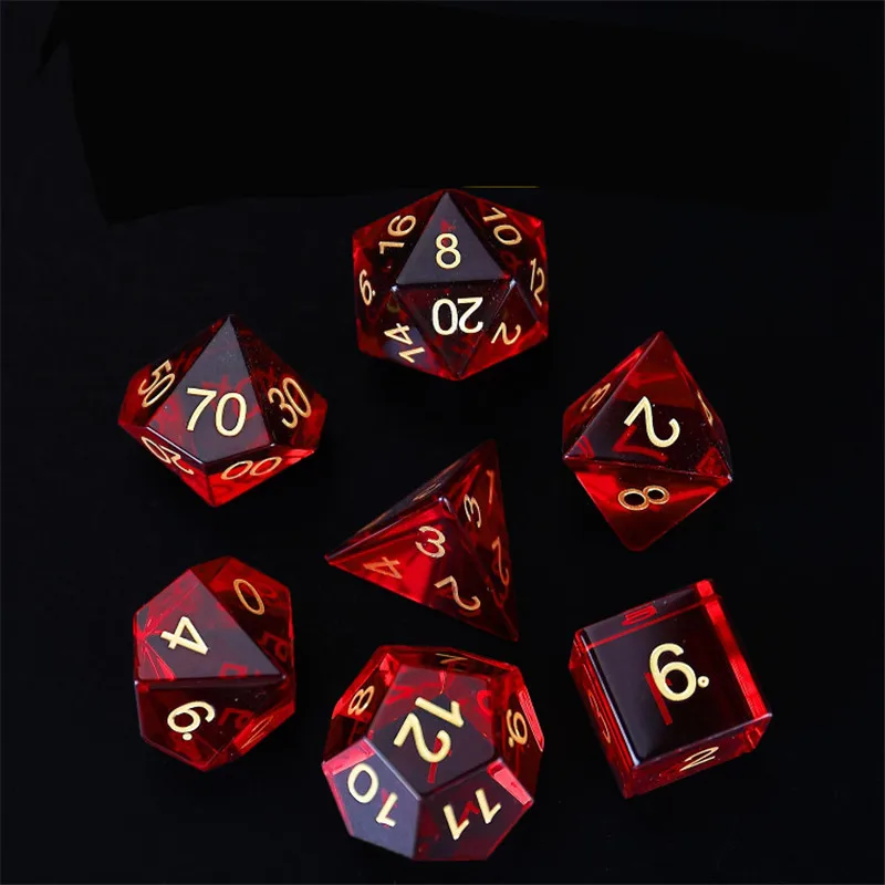 

Polyhedron 7 Red Suit Dice High-quality Gems Carefully Carved Game Dice Decoration Holiday Gifts