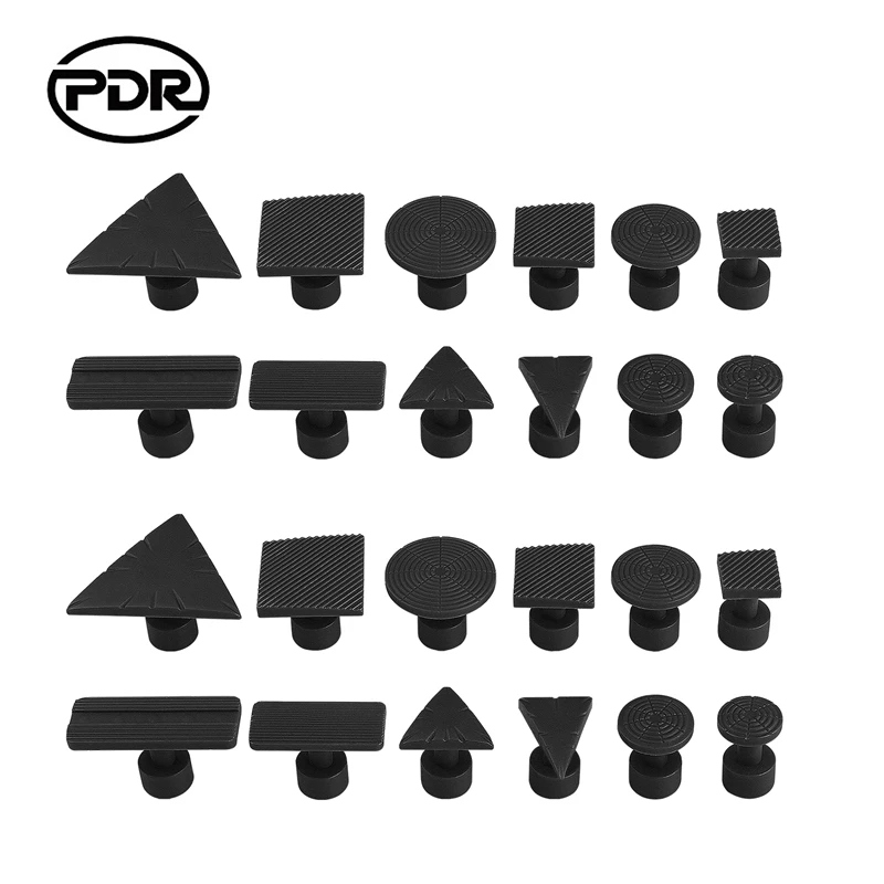 PDR Tool Glue Gasket 24Pcs Black Glue Gaskets Use For Auto Body Paintless Dent Repair Car Hail Dent Removal Auxiliary Tools