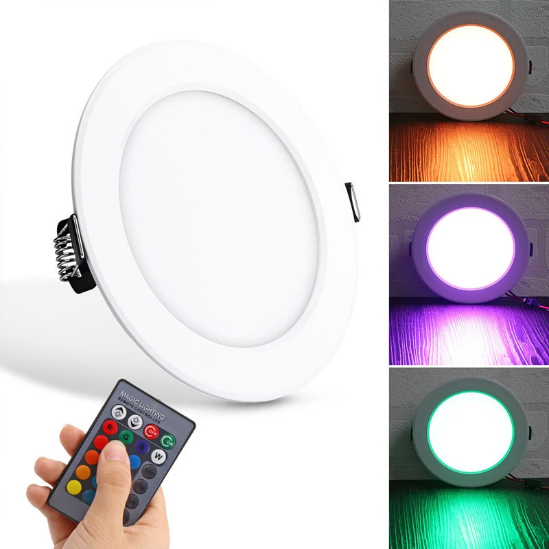 

Dimmable LED Spot light 5W 10W round downlight RGB Recessed Ceiling Lamp 220V RGBW Color Changing LED Lighting for Room Bedroom