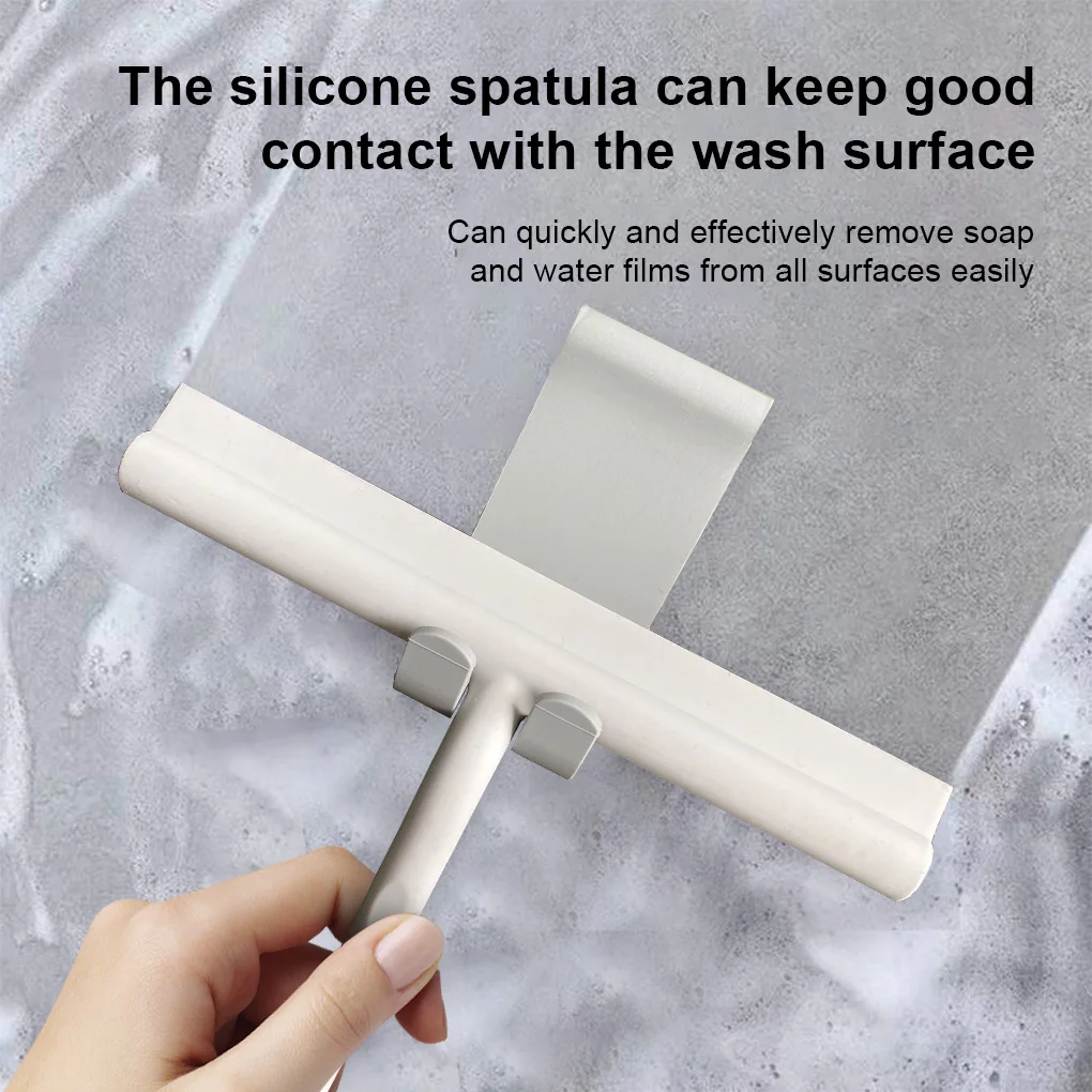 Glass Wiper Scraper Shower Squeegee Shower Squeegee Cleaner With Silicone Holder Bathroom Mirror Wiper Scraper Glass Cleaning