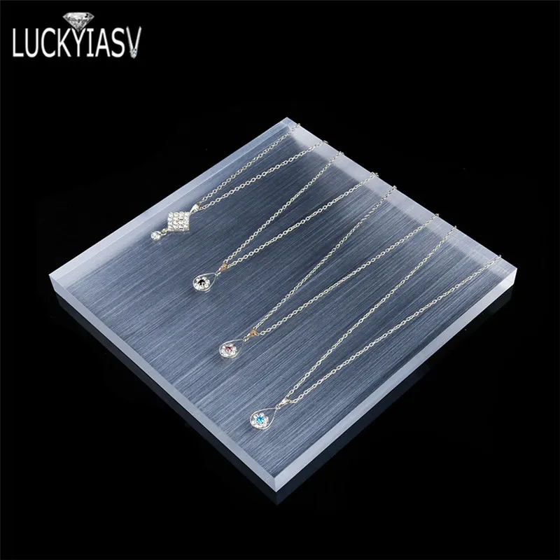 Jewelry Counter Window Prop Display Acrylic Crystal Square Brushed Cosmetics Display Stand Props Plexiglass Jewelry Display