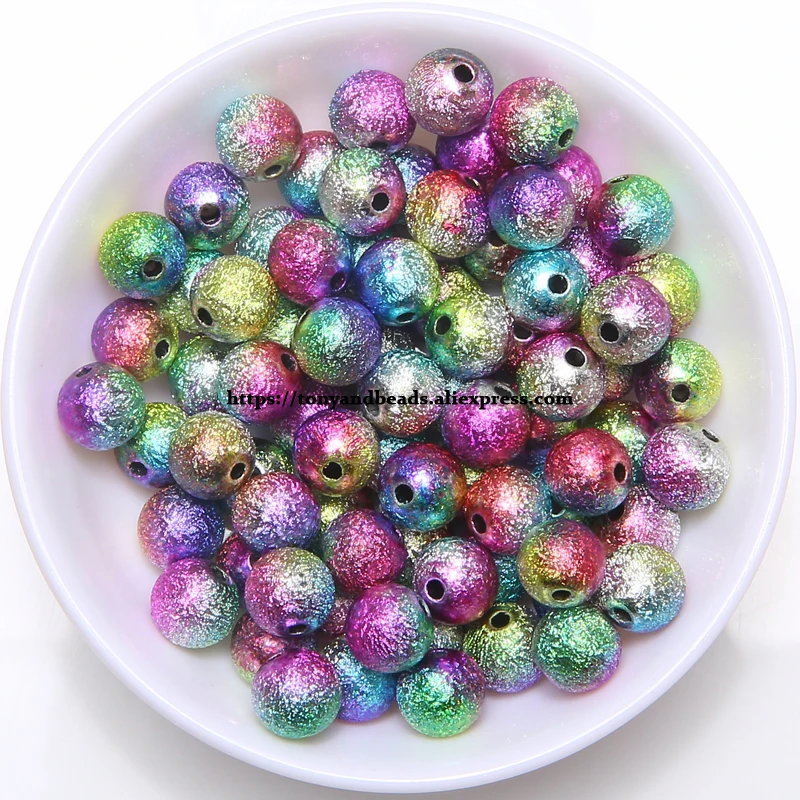 Gemischte Sternstaub-Acryl-Abstandsperlen, runde Kugeln, Charms, Zubehör, 4, 6, 8, 10, 12 mm, Größe wählbar, für Schmuckherstellung AC1 – Detail 4