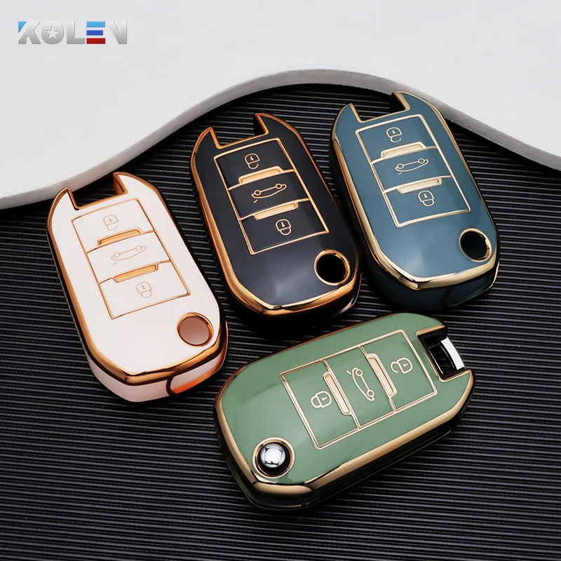 ใหม่ TPU Car Flip Key Shell สำหรับ Peugeot 208 3008 308 508 408 2008 307 4008สำหรับ Citroen c4 C3 C6แคคตัส C8 Keyless Fob