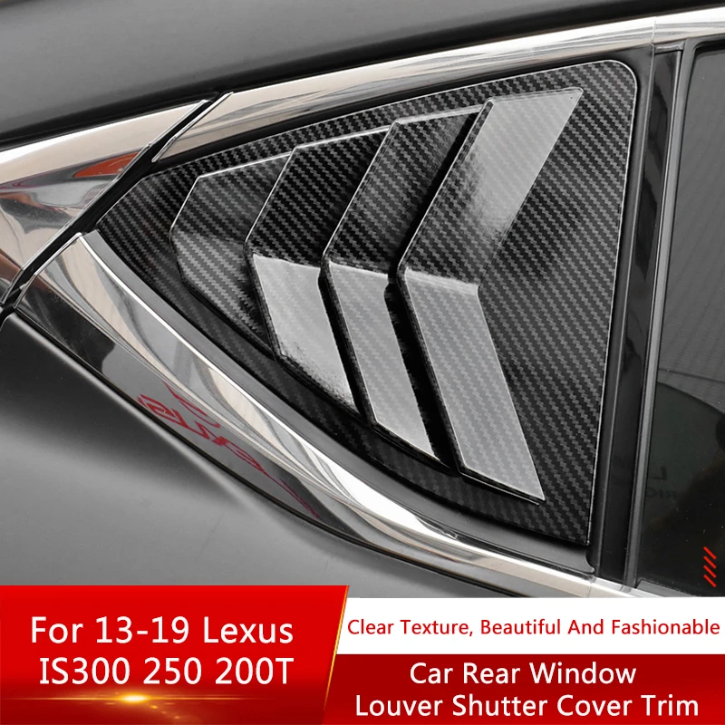 QHCP Quarter Window Side Vent Deflector Shield Car Side Rear Window Louver Shutter Cover Trim For Lexus IS300 250 200T 2013-2019