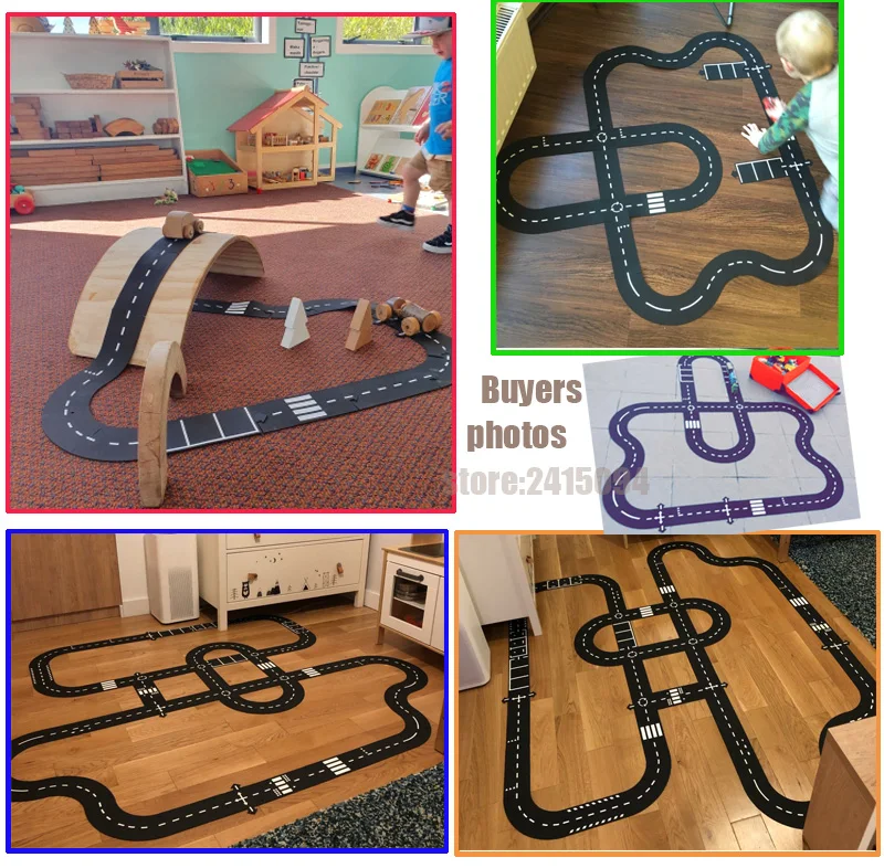 Children road building motorway toy car traffic roadway flexible PVC Puzzles Track Play Set DIY universal accessories game scene