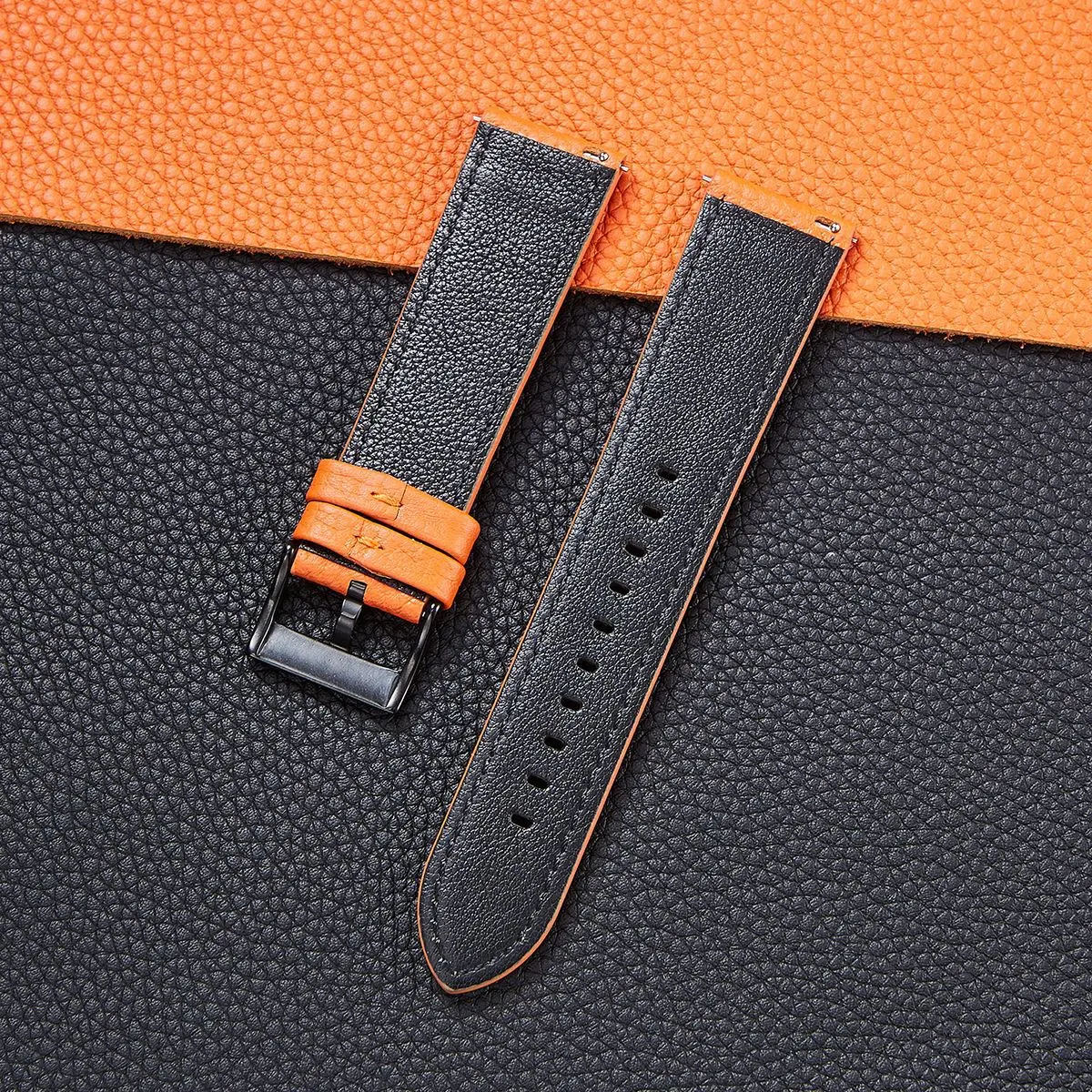 Lychee-pulseira de couro para relógio, modelo para huami amazfit gtr 2e, acessório com faixas de couro