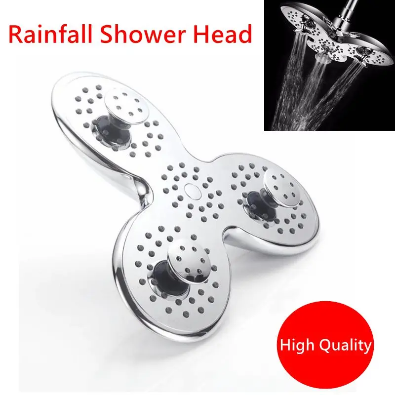 9.5 inch Rainfall Shower Head Shower head High Quality Full Chrome Plated Concealed Waterfall Three Head Shower Head