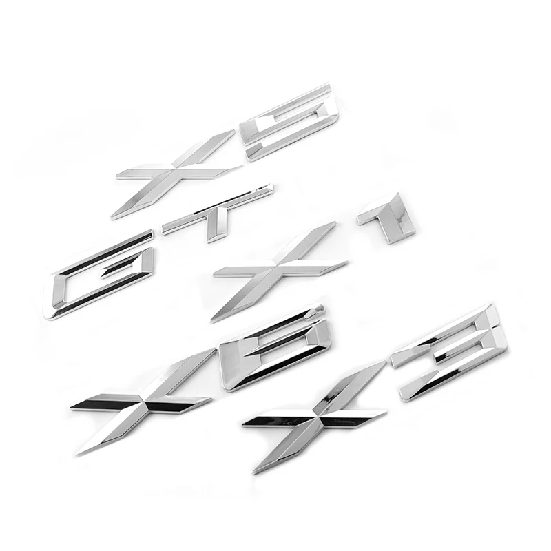 

Letter Number Emblem for BMW X1 X3 X5 X6 GT Z4 Trunk Model Name Badge Car Styling Refitting Sticker Chrome Silver Matte