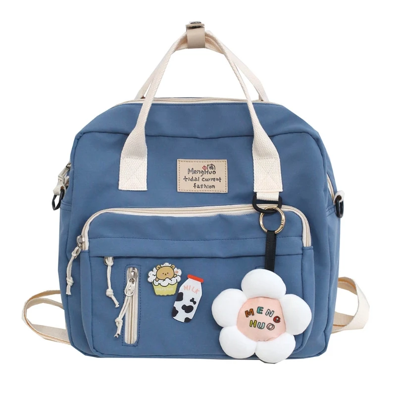 Multifunctional Lovely Women Backpack Shoulder Bags Handbag Teenage Girl Ring Buckle Portable Travel Messenger Bag Wild G5AE