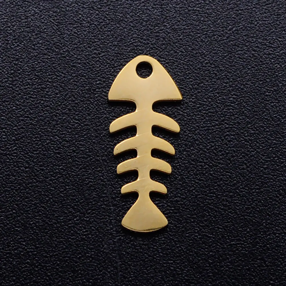 10pcs/lot Fish Bone Stainless Steel DIY Charm Wholesale Jewelry Making Charm Jewelry Finding Supplies Factory Sale Never Tarnish