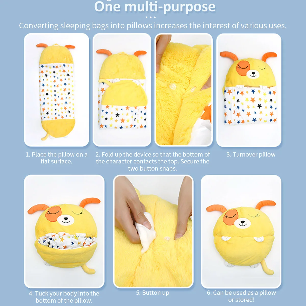 Saco de Dormir Crianças Animal Dos Desenhos Animados Cobertor Sleepsacks Boneca De Pelúcia Travesseiro Bebê Anti-kick Quilt Saco Do Sono Para