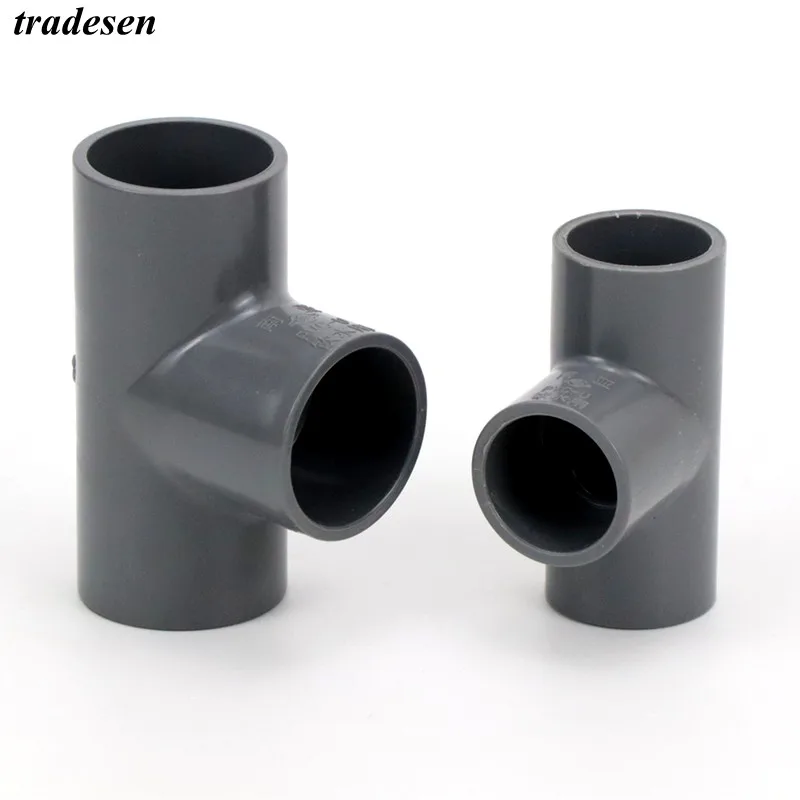 1Pcs I.D 20~50mm Gray PVC Tee Connector Aquarium Fish Tank DIY 3-Way Socket Joints Garden Irrigation Water Tube Adapter Fittings