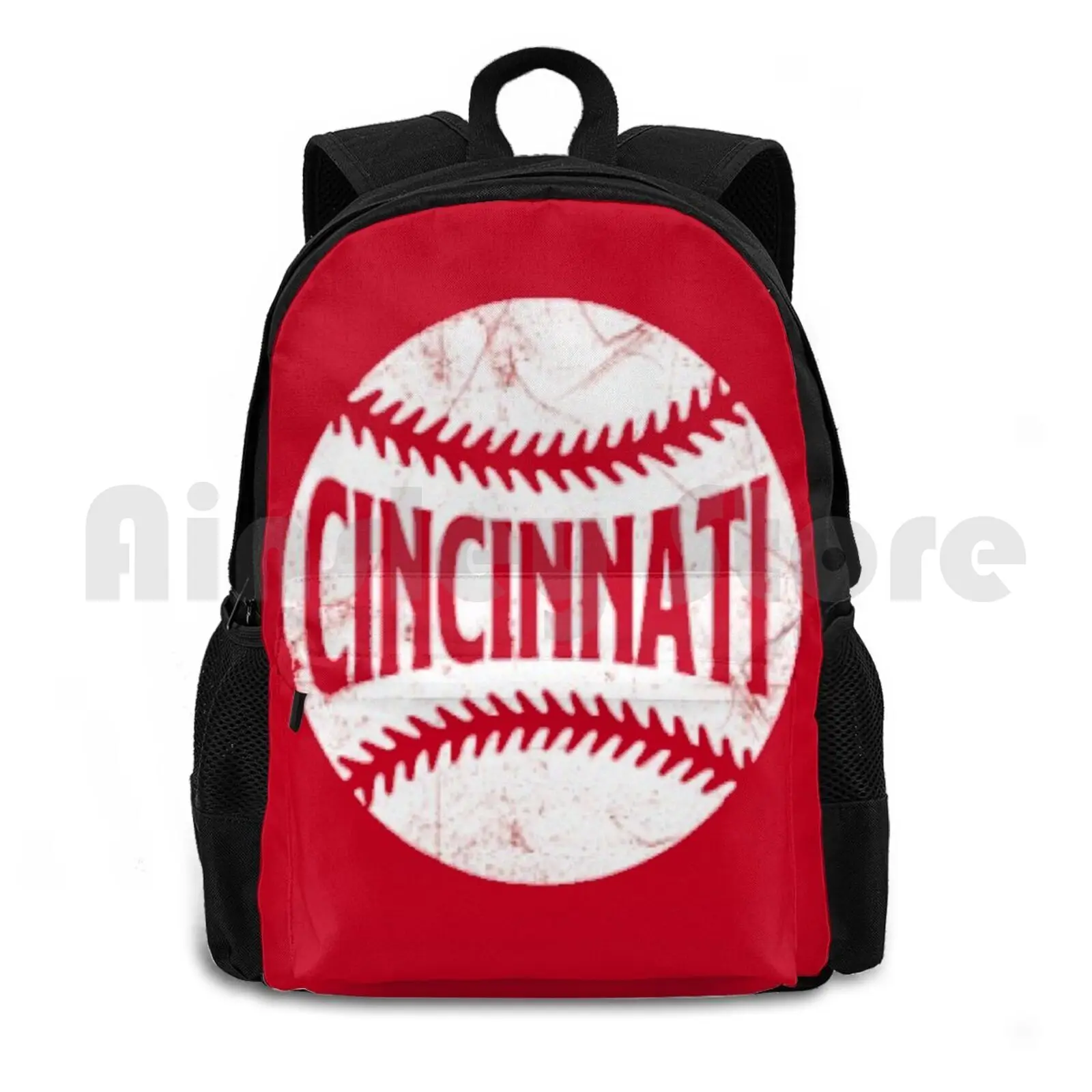 Red Outdoor Hiking Backpack Waterproof Camping Travel Baseball Baseball Design Baseball Team Sport Sports Joey Votto Reds