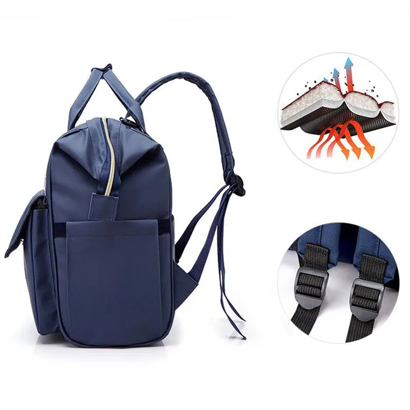 Bolsa de pañales multifuncional para bebé, bolsa aislante para biberón de gran capacidad, mochila de viaje para mamá, cochecito de bebé, bolso para
