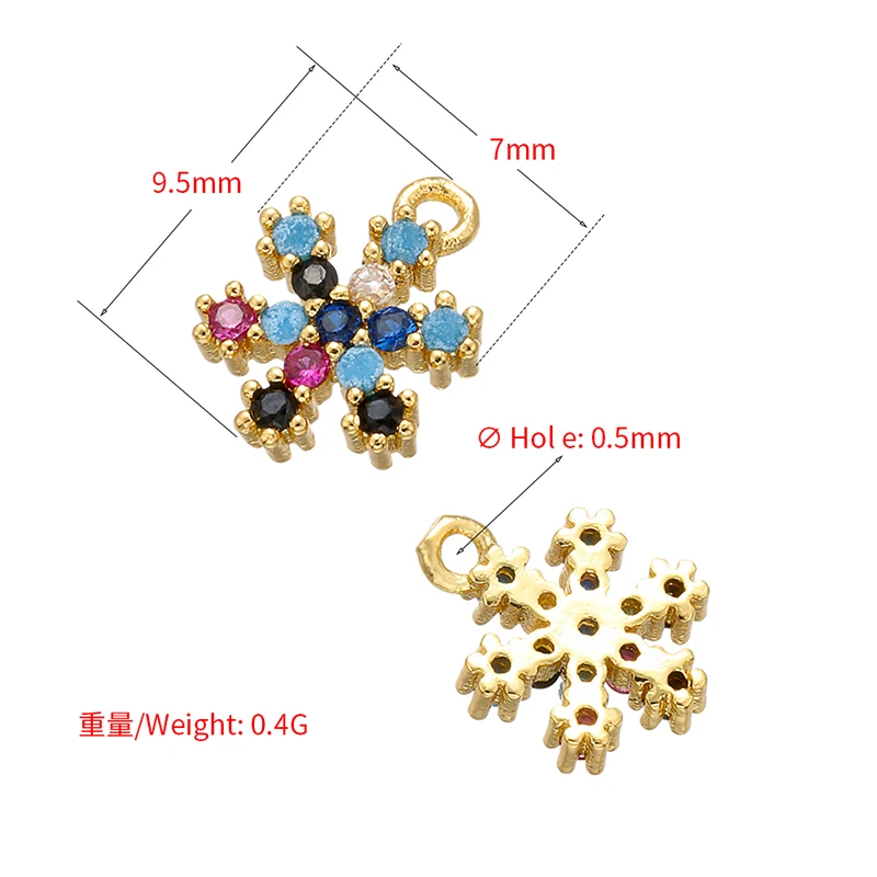 ZHUKOU crystal brass snowflake pendant starfish pendant for women  DIY necklace earrings jewelry accessories model: VD535