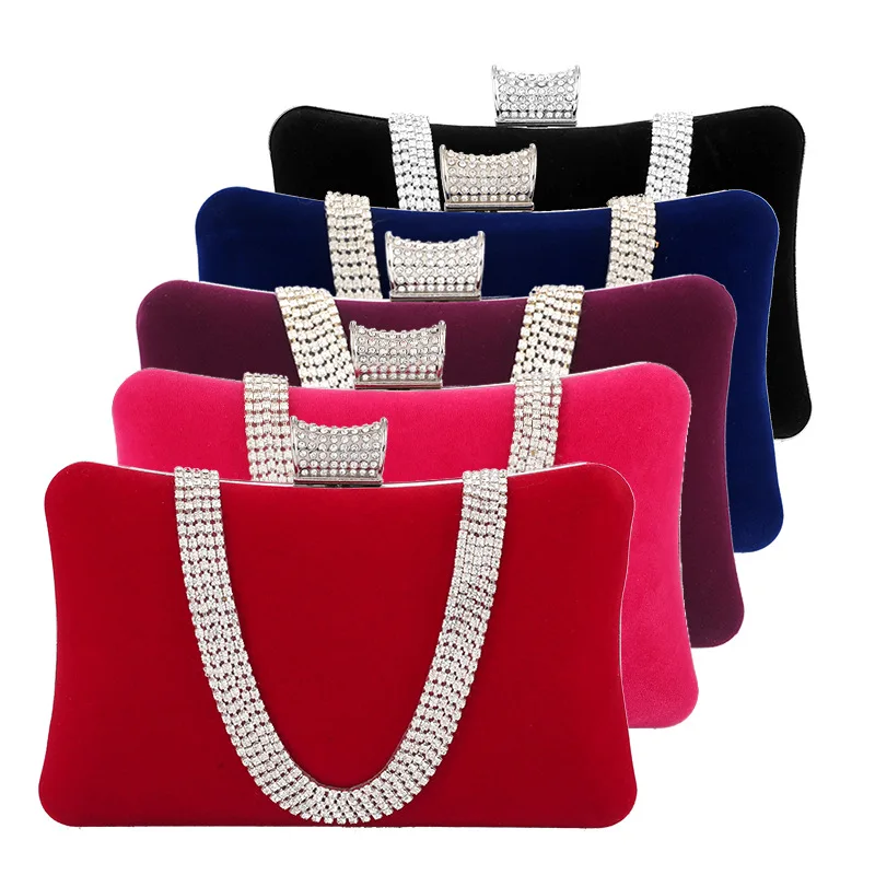 

European American women's handbag,fashion shoulder bag,women banquet bag,Velvet Diamonds Clutches Party Wedding Purse