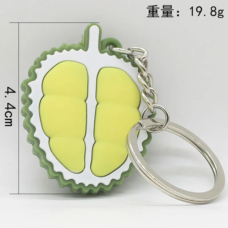 Creative Fashion Durian Keychain Women Girls Bag Ornaments Car Pendant Key Chains Cartoon Simulation Tropical Fruit Keyring Gift image 3